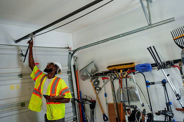Professional Garage Door Panel Replacement technician working in Palm River-Clair Mel, FL